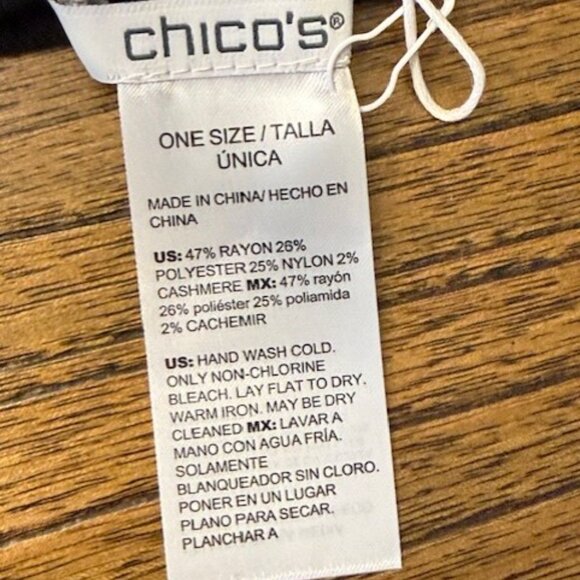 CHICO'S Embellished Cashmere Blend Travel Wrap - Picture 6 of 6